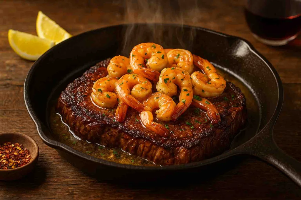 Overview – Cajun Ribeye with Garlic Butter Shrimp