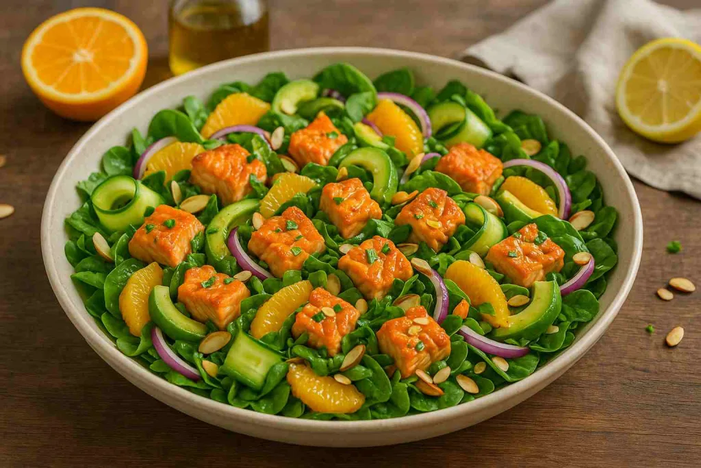 Overview – Seared Salmon Salad with Citrus Dressing