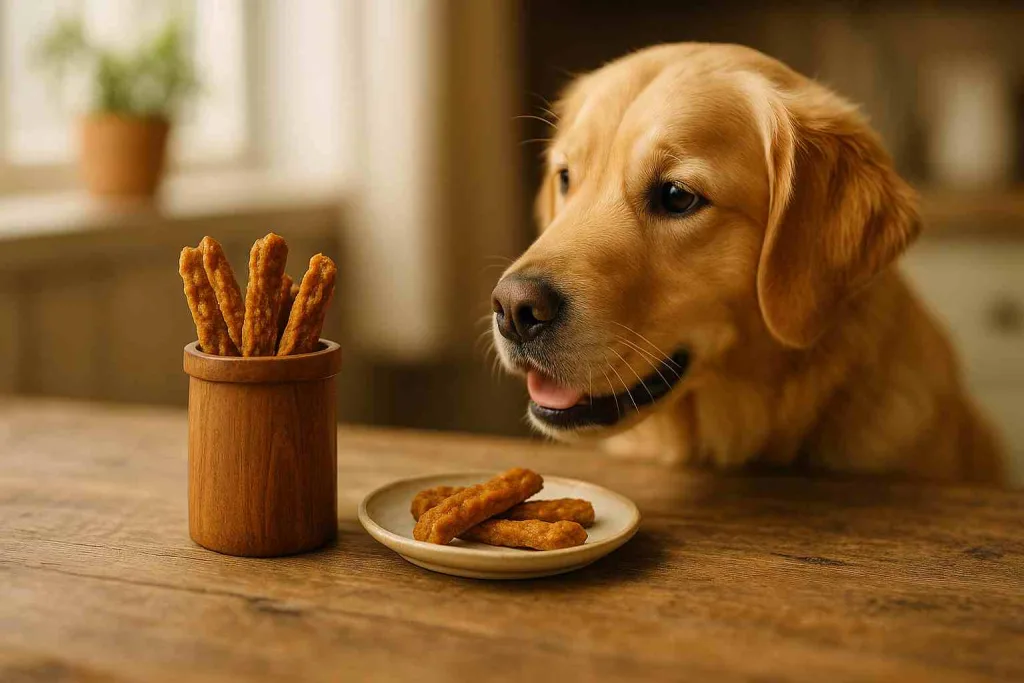 Serving of Beef & Sweet Potato Chews for Dogs
