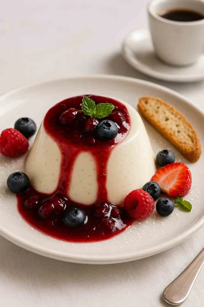 Serving of Classic Vanilla Bean Panna Cotta