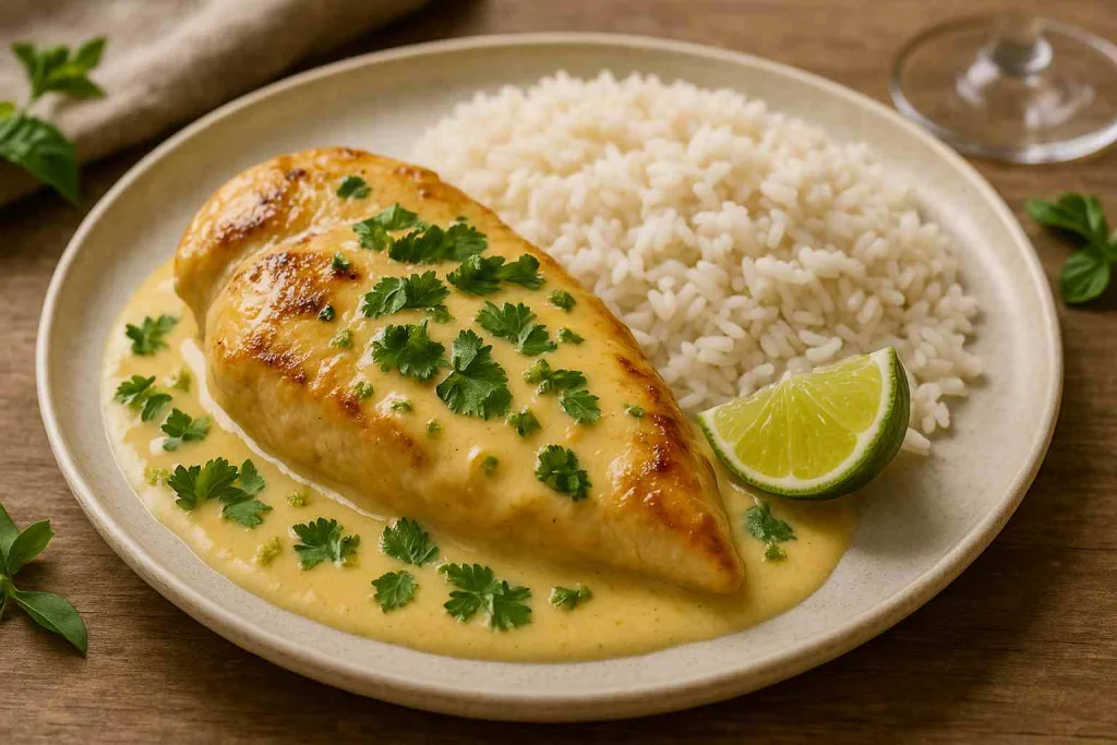 Serving of Creamy Coconut Lime Chicken
