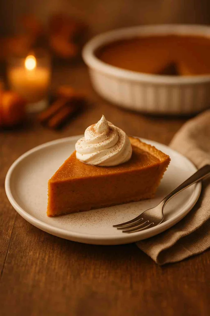 Serving of Crustless Pumpkin Pie