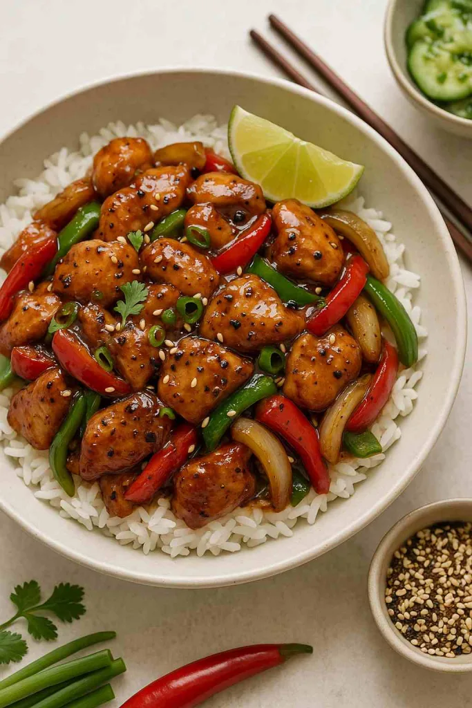 Serving of Delicious Black Pepper Chicken