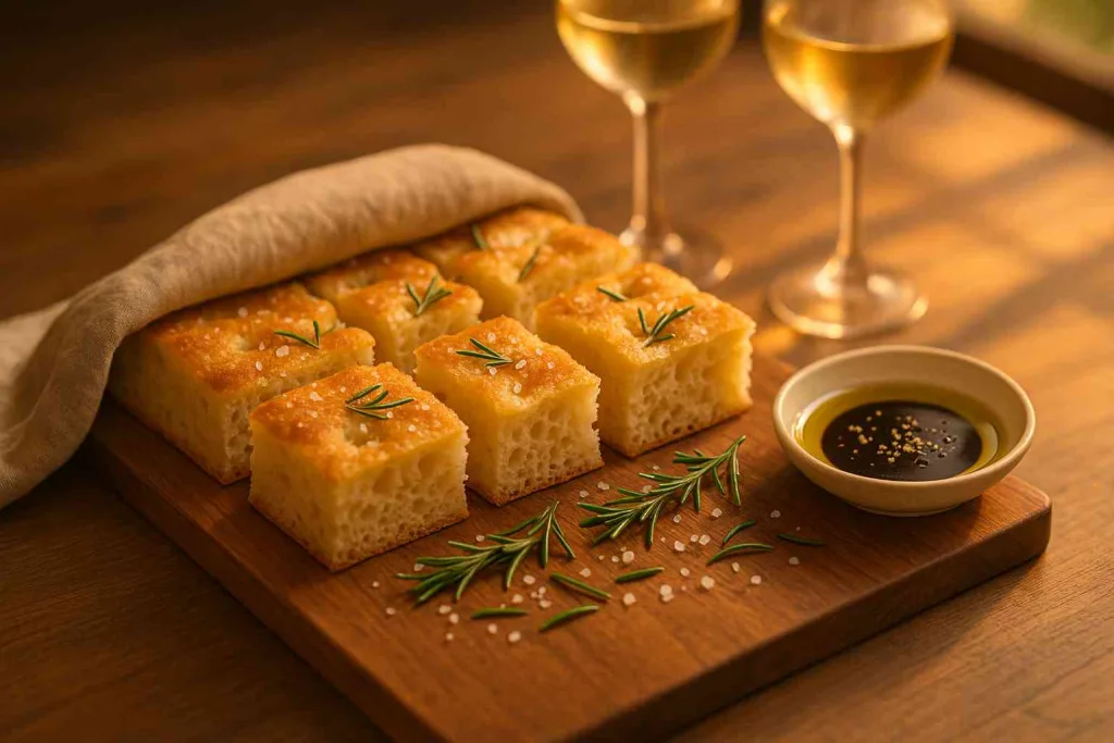 Serving of Fluffy No-Knead Focaccia Bread