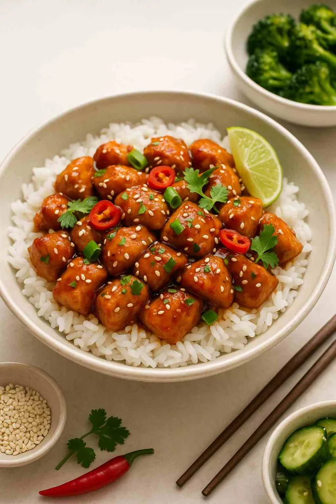 Serving of Healthy Sesame Chicken