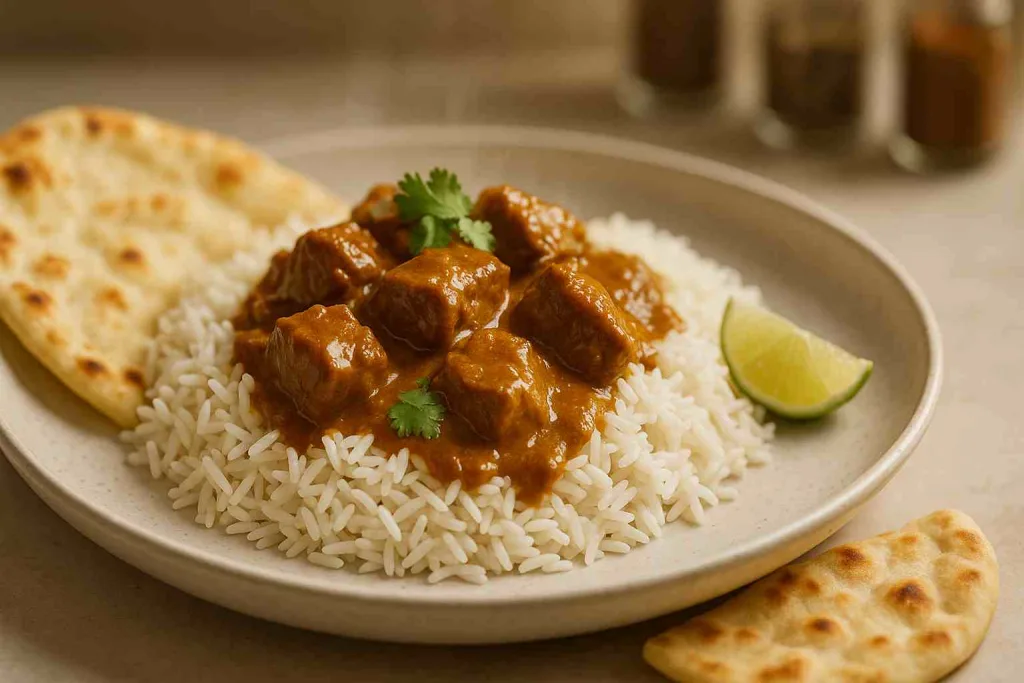 Serving of Hearty Beef Curry