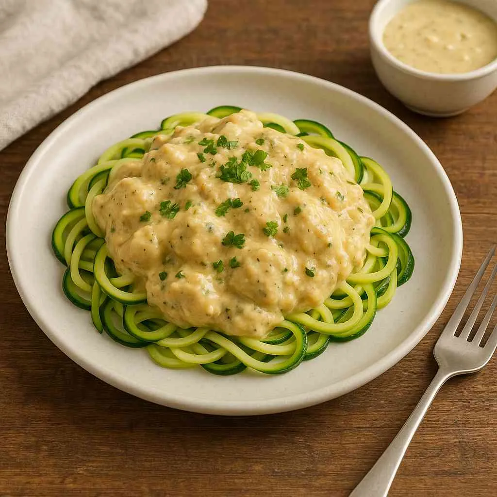 Serving of Keto Slow Cooker Garlic Parmesan Chicken