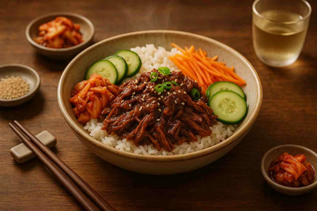 Serving of Korean BBQ Brisket Bowl