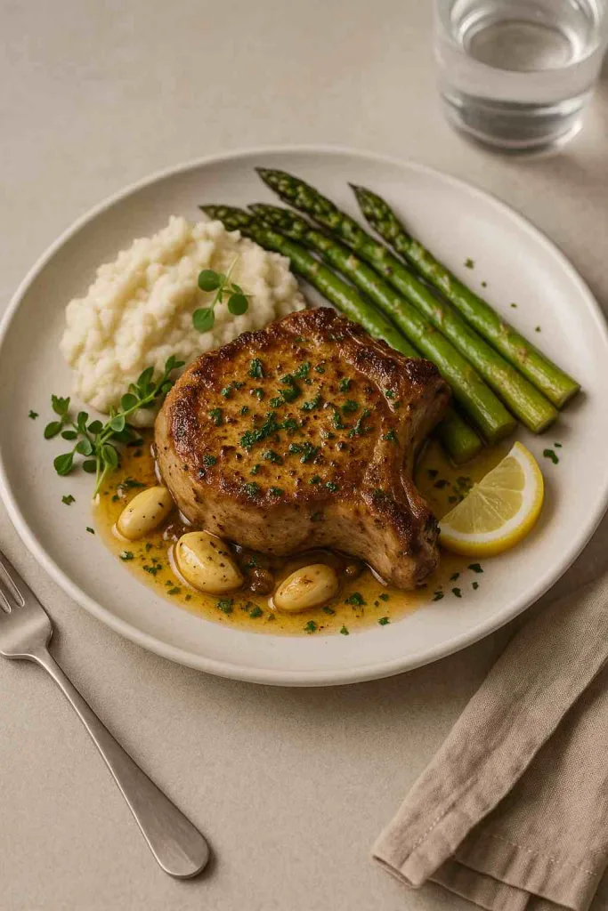 Serving of Savory Keto Pork Chops