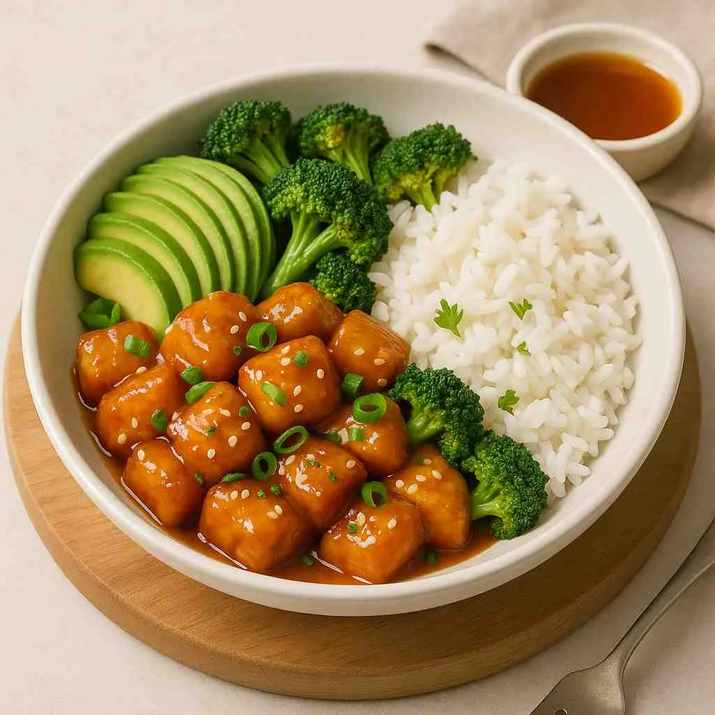 Serving of Sticky Honey Chicken
