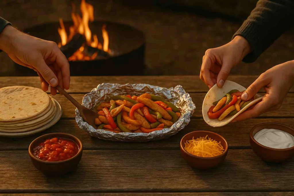 Serving with Campfire Foil Pack Fajitas