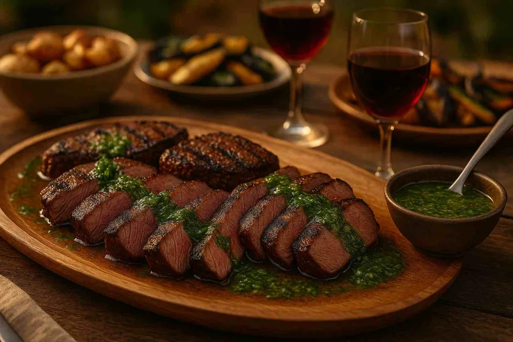 Serving with Smoky Grilled Lamb Steaks