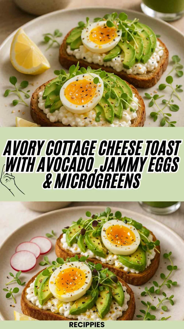 avory Cottage Cheese Toast with Avocado, Jammy Eggs & Microgreens