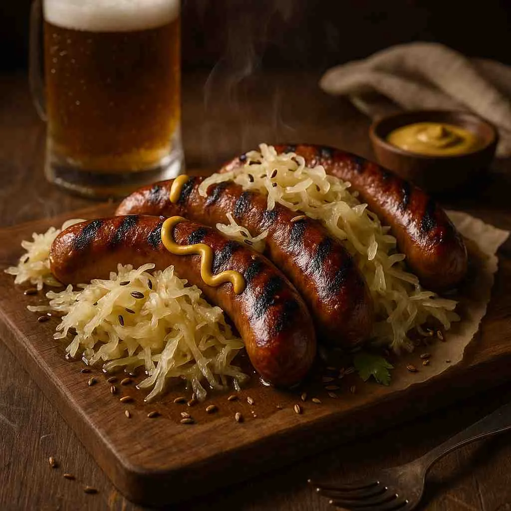 BBQ Bratwurst with Sauerkraut