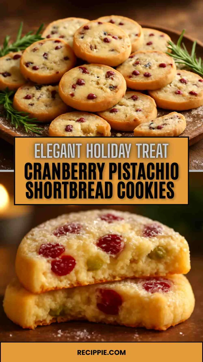 Cranberry Pistachio Shortbread Cookies