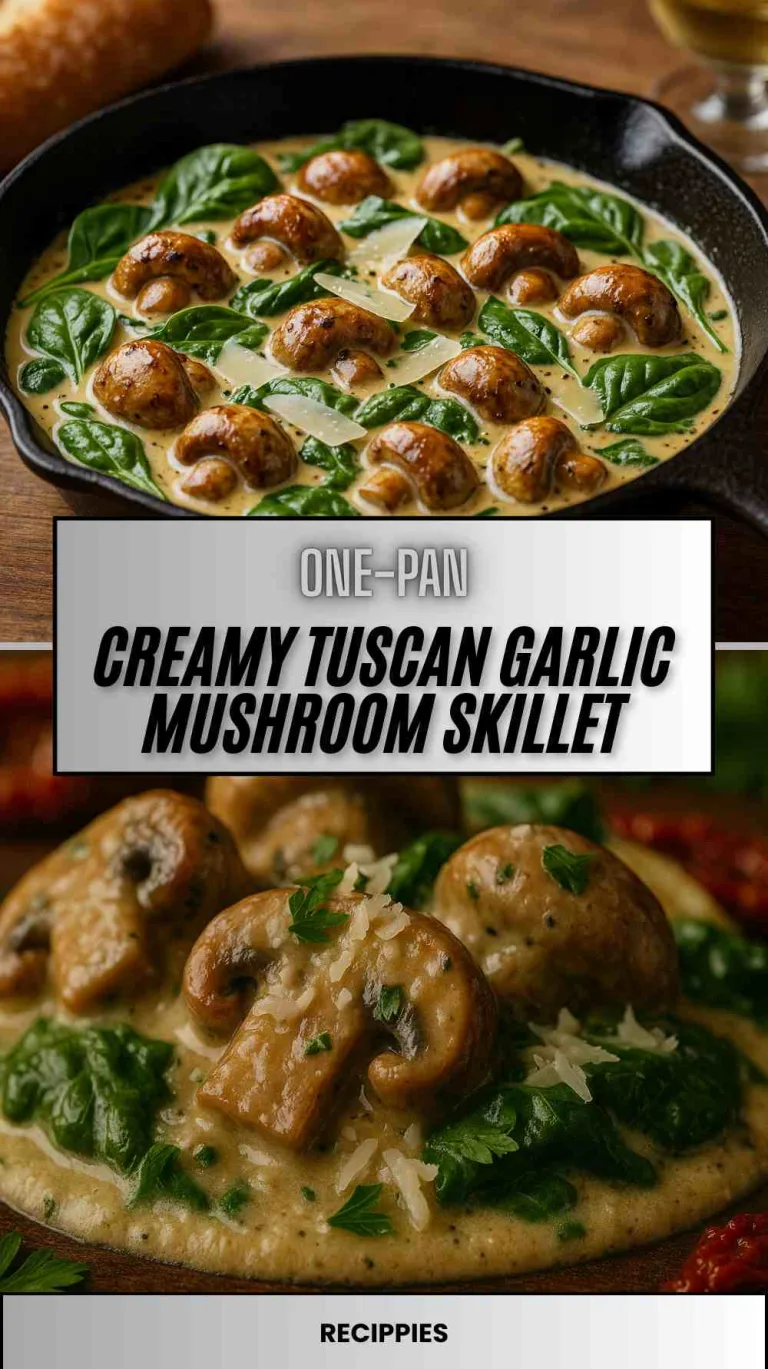 Creamy Tuscan Garlic Mushroom Skillet