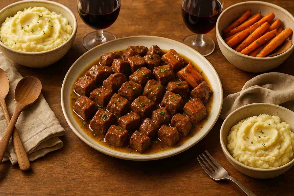 Serving with Crockpot Steak Bites