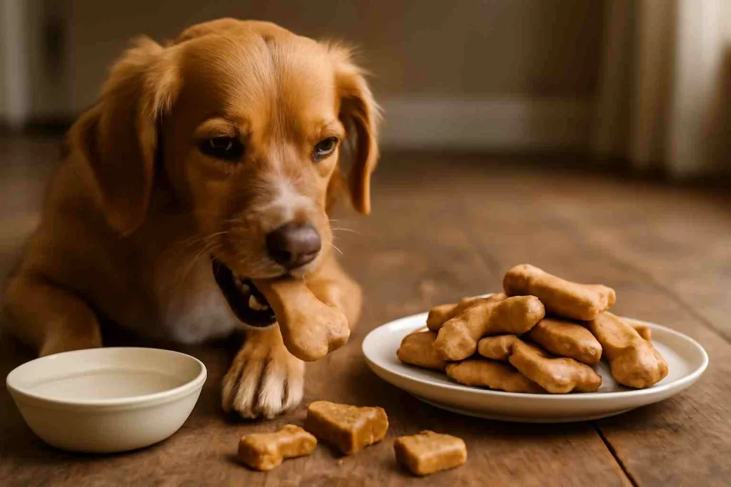 Serving with Peanut Butter & Pumpkin Dog Biscuits