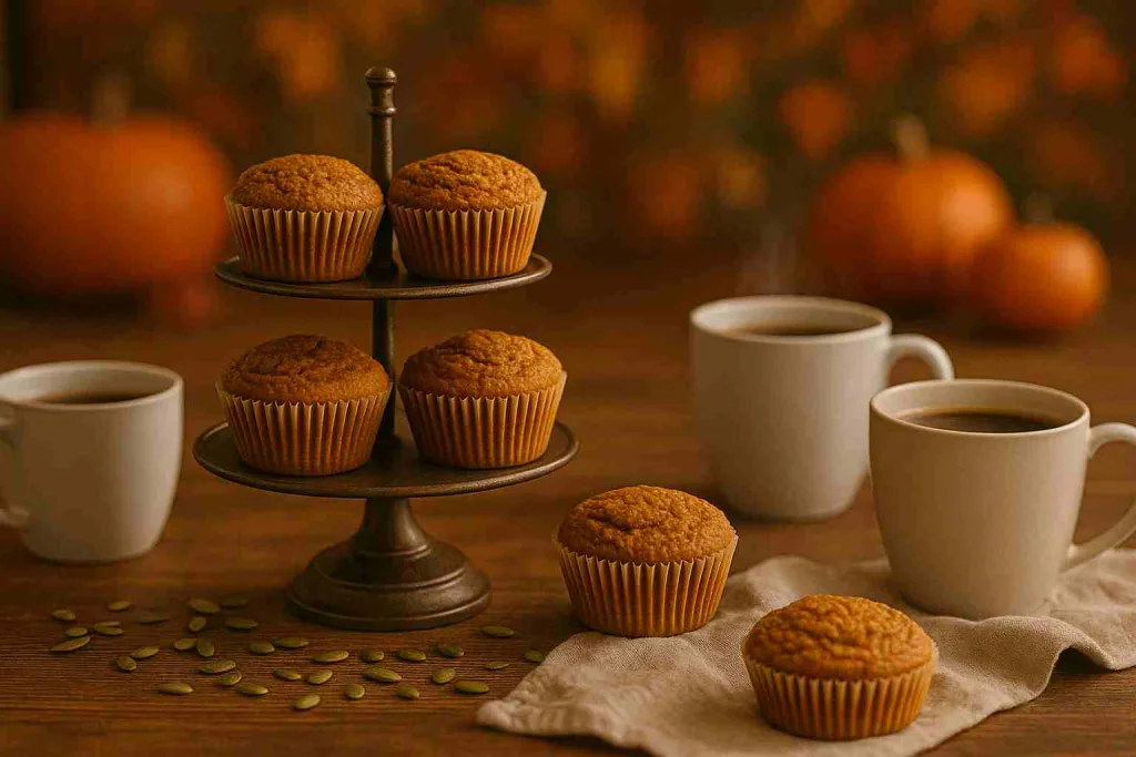 Serving with Pumpkin Protein Muffins